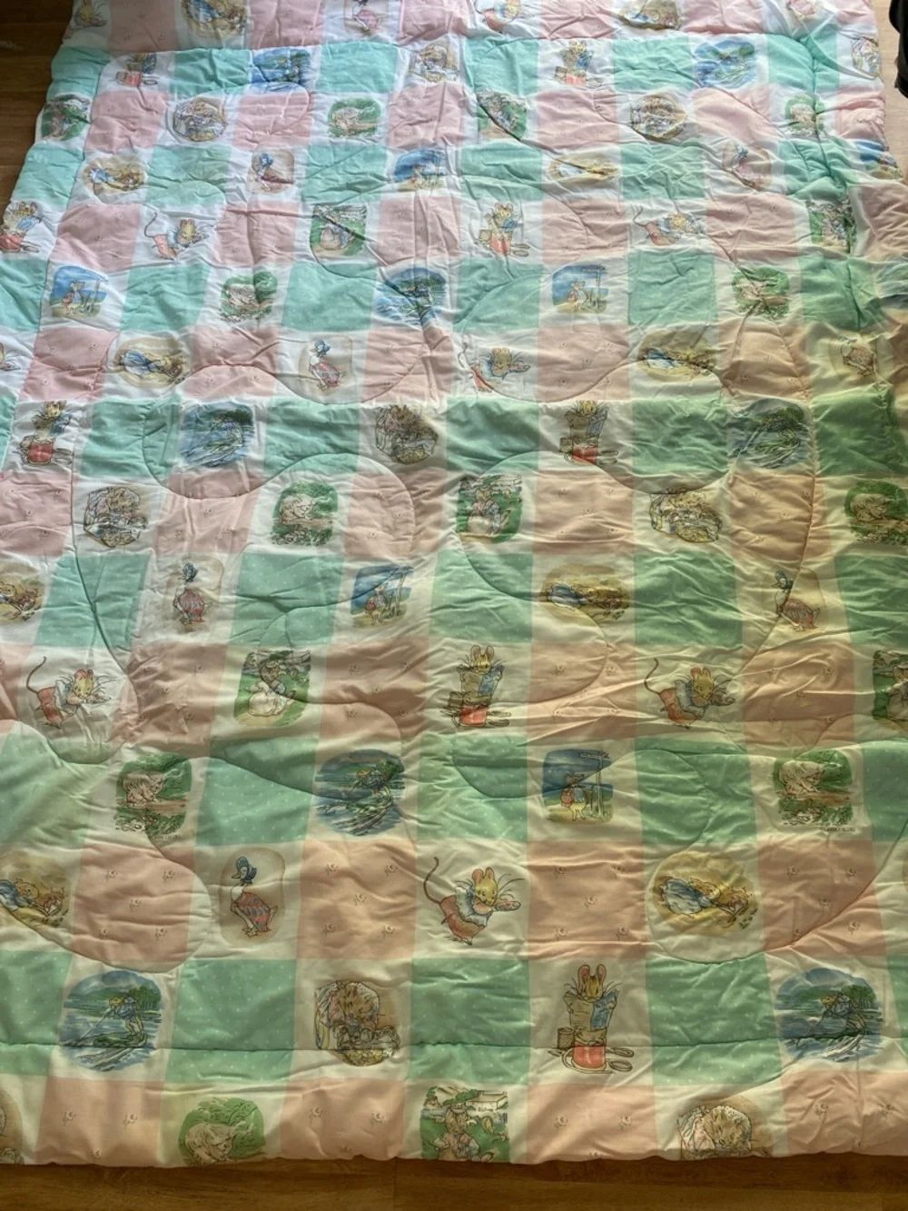 Vintage Cannon Beatrix Potter friends of Peter Rabbit comforter and sham VGUC